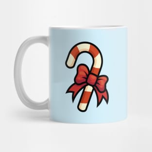 Christmas Candy Cane and Ribbon Mug